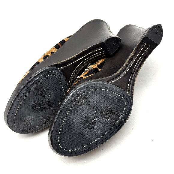 Cole Haan D18331 Leopard Print Cow Hair D-ring Brown Leather Wedge Clogs 6B - Picture 16 of 16